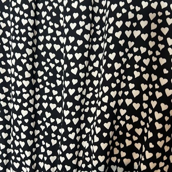 J Crew Mercantile Black White Heart Print Long Sleeve Dress - Picture 3 of 7